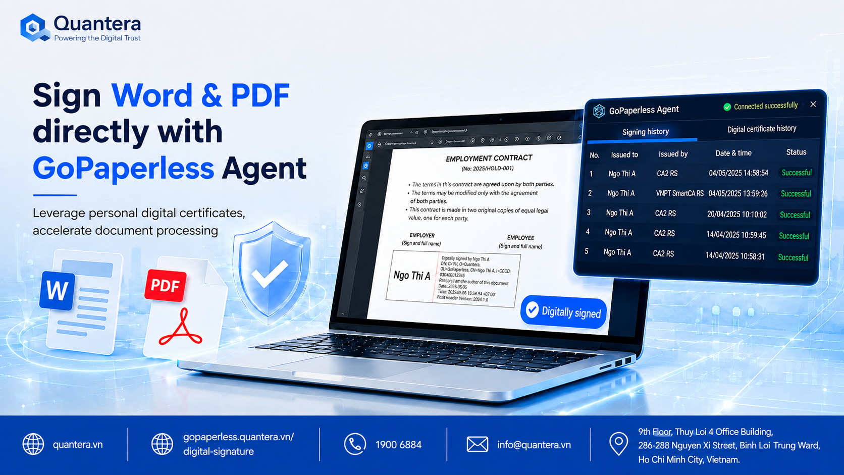 GoPaperless: Tool supporting smooth direct signing of Word and PDF documents without switching platforms