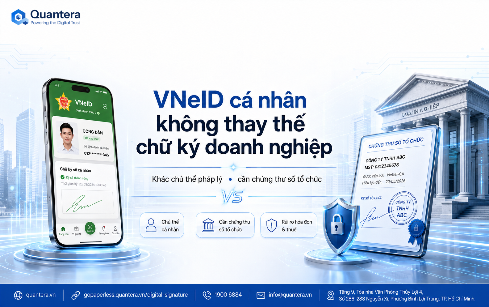Phân định ranh giới pháp lý giữa chữ ký số cá nhân VNeID và chữ ký số tổ chức