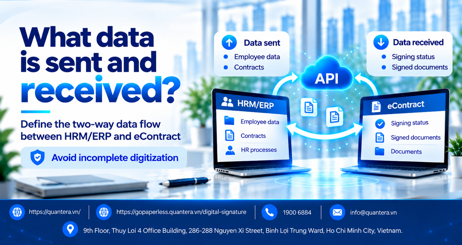 Data sent and received between HRM and eContract