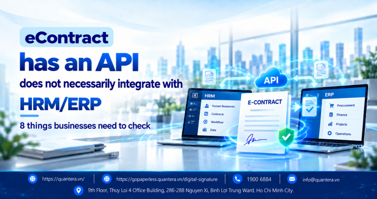 eContract has an API does not necessarily integrate with HRM/ERP