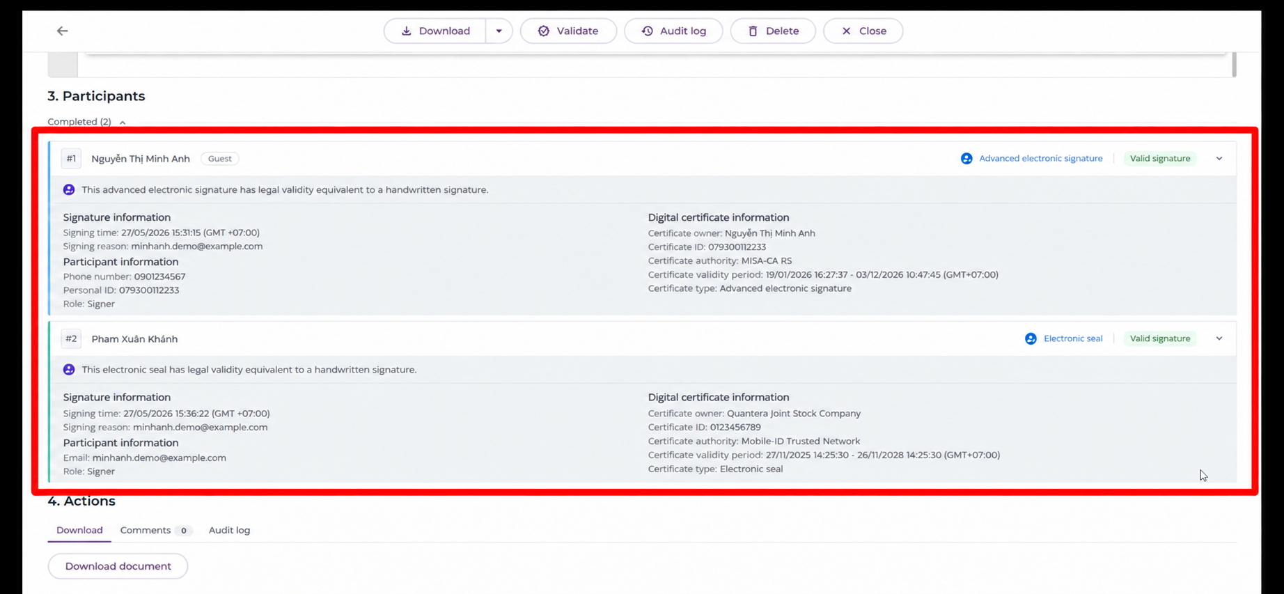 GoPaperless manages electronic contract versions and history