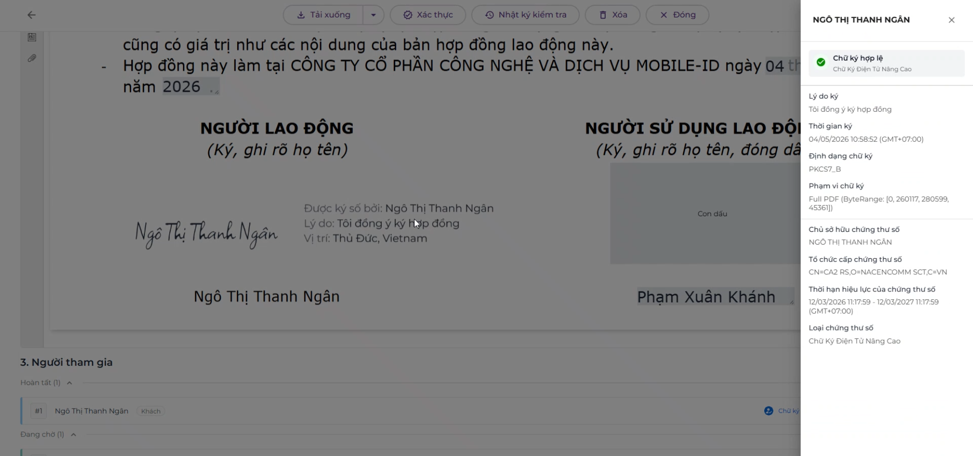 GoPaperless lưu lịch sử xử lý hợp đồng điện tử